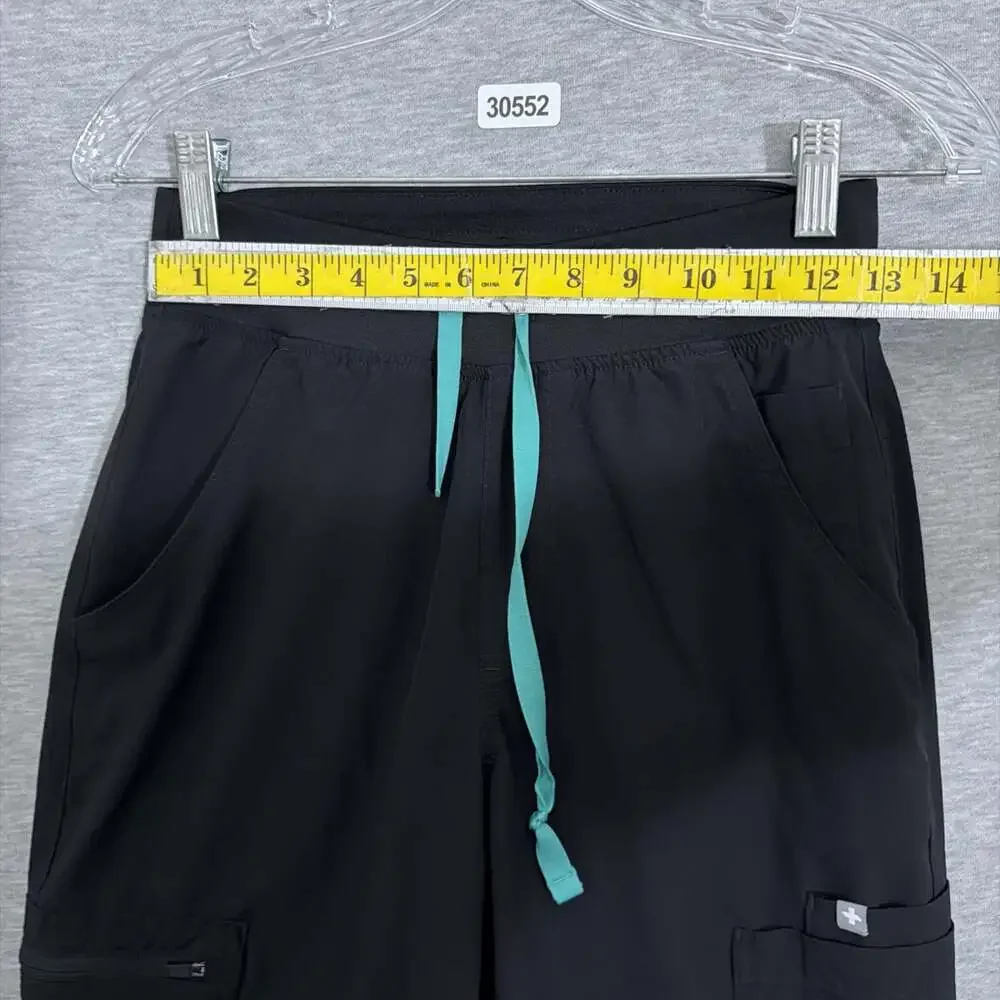 Figs Women’s Size XS/P Black High Waisted Skinny Yola Scrub Lined Pants